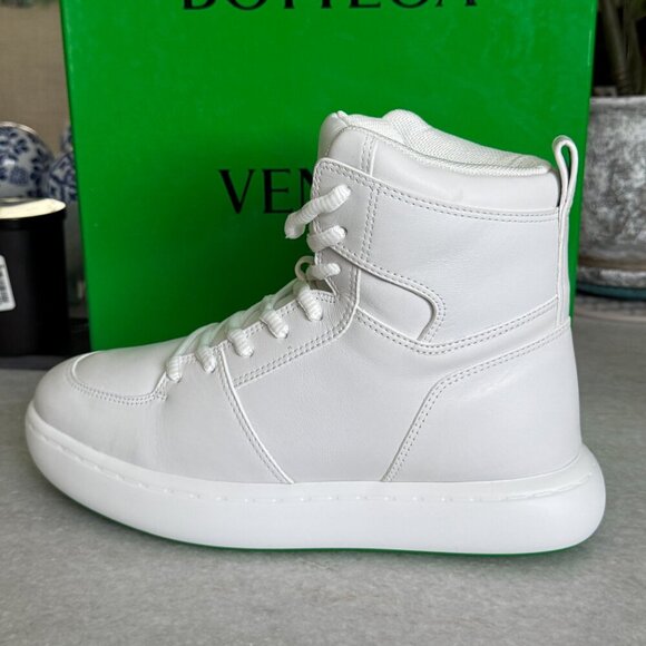 Bottega Veneta 730272 White Tennis Sneaker in Leather, Size 42 - Picture 2 of 13